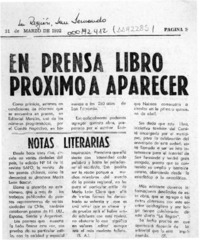 En prensa libro próximo a aparecer  [artículo].