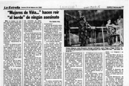 "Mujeres de Viña -- " hacen reir "al borde" de ningún asesinato  [artículo] Sara Vial.