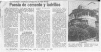 Poesía de cemento y ladrillos  [artículo].