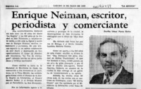 Enrique Neiman, escritor, periodista y comerciante  [artículo] Omar Parra Reina.