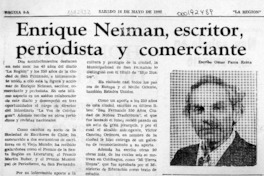 Enrique Neiman, escritor, periodista y comerciante  [artículo] Omar Parra Reina.