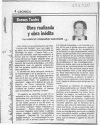 Obra realizada y obra inédita  [artículo] Horacio Hernández Anderson.