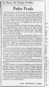 Pedro Prado  [artículo] Juan Montecino Parra.