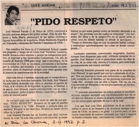 "Pido respeto"
