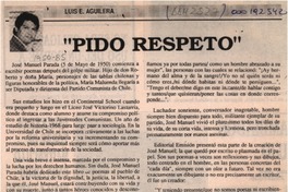 "Pido respeto"