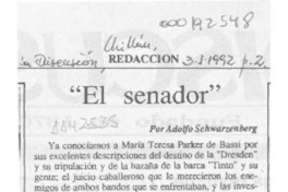 "El senador"  [artículo] Adolfo Schwarzenberg.