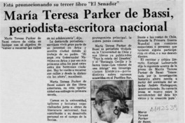 María Teresa Parker de Bassi, periodista-escritora nacional  [artículo].