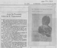 Ayer se presentó libro de R. Yrarrázaval
