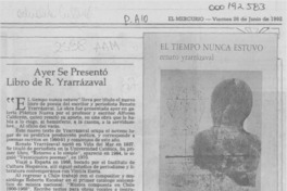 Ayer se presentó libro de R. Yrarrázaval
