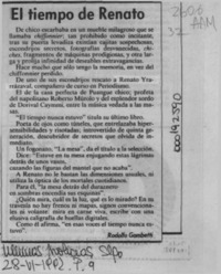 El tiempo de Renato  [artículo] Rodolfo Gambetti.