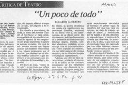 "Un poco de todo"  [artículo] Eduardo Guerrero.