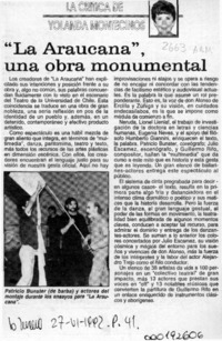 "La Araucana", una obra monumental  [artículo] Yolanda Montecinos.