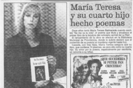 María Teresa y su cuarto hijo hecho poemas  [artículo].