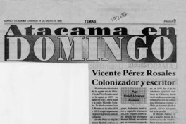 Vicente Pérez Rosales colonizador y escritor  [artículo] Oriel Alvarez Gómez.