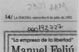 Manuel Feliú lanzará libro en Moscú  [artículo].