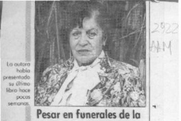 Pesar en funerales de la escritora Edelmira Muñoz  [artículo].