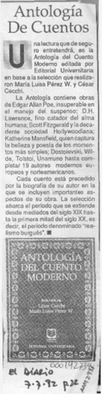 Antología de cuentos  [artículo].
