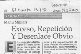 Exceso, repetición y desenlace obvio  [artículo] G. T.