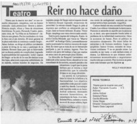 Reír no hace daño  [artículo] Willy Nikiforos.