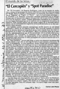 "El cercopiés" y "Spot Paradise"  [artículo] Carlos León Pezoa.