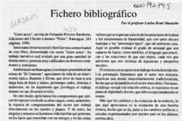 Fichero bibliográfico  [artículo] Carlos René Ibacache.