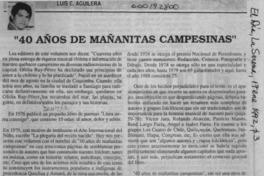 "40 años de mañanitas campesinas"  [artículo] Luis E. Aguilera.