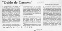 "Oxido de Carmen"  [artículo] Eduardo Urrutia Gómez.