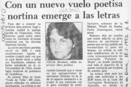 Con un nuevo vuelo poetisa nortina emerge a las letras  [artículo].