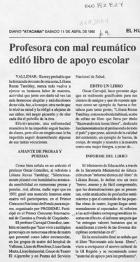 Profesora con mal reumático editó libro de apoyo escolar  [artículo].