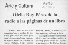 Ofelia Ruy Pérez de la radio a las páginas de un libro  [artículo].