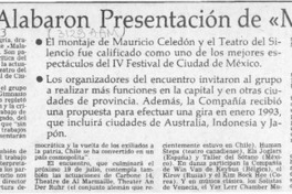 Críticos alabaron presentación de "Malasangre"  [artículo].