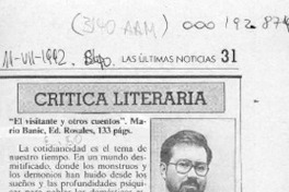 "El visitante y otros cuentos"  [artículo] Carlos Jorquera Alvarez.