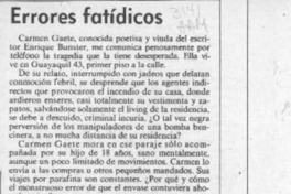 Errores fatídicos  [artículo] Juan Rubén Valenzuela.