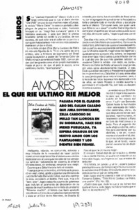 En amores el que ríe al último ríe mejor  [artículo] Graciela Romero.
