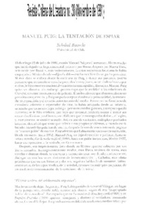 Manuel Puig, la tentación de espiar