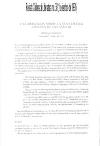 Una reflexión sobre la novelística chilena de los años 80