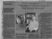 "Descanso en la poesía como en una tabla de salvación"  [artículo].