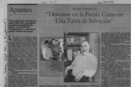 "Descanso en la poesía como en una tabla de salvación"  [artículo].