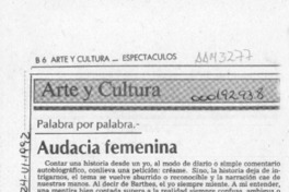 Audacia femenina  [artículo] Marcelo Novoa.