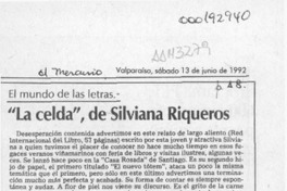 "La celda", de Silviana Riqueros  [artículo] Carlos León Pezoa.