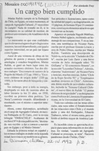 Un cargo bien cumplido  [artículo] Abelardo Troy.