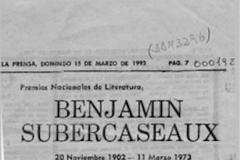 Benjamín Subercaseaux  [artículo].