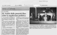 Ed. Andrés Bello presentó libro sobre la arquitectura periférica  [artículo].