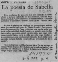 La Poesía de Sabella  [artículo].