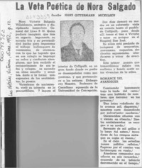 La veta poética de Nora Salgado  [artículo] Hans Gittermann Mickelsen.