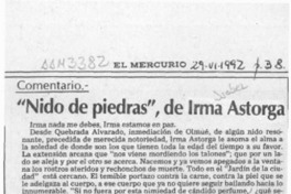"Nido de piedras", de Irma Astorga