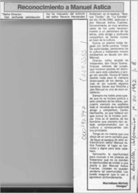 Reconocimiento a Manuel Astica  [artículo] Maximiliano Marholz Venegas.