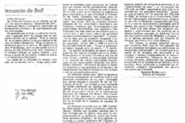 Renuncia de Boff  [artículo] Ronaldo Muñoz.