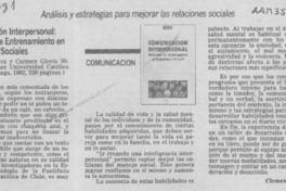 Comunicación interpersonal, programa de entrenamiento en habilidades sociales