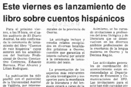 Este viernes es lanzamiento de libro sobre cuentos hispánicos  [artículo].
